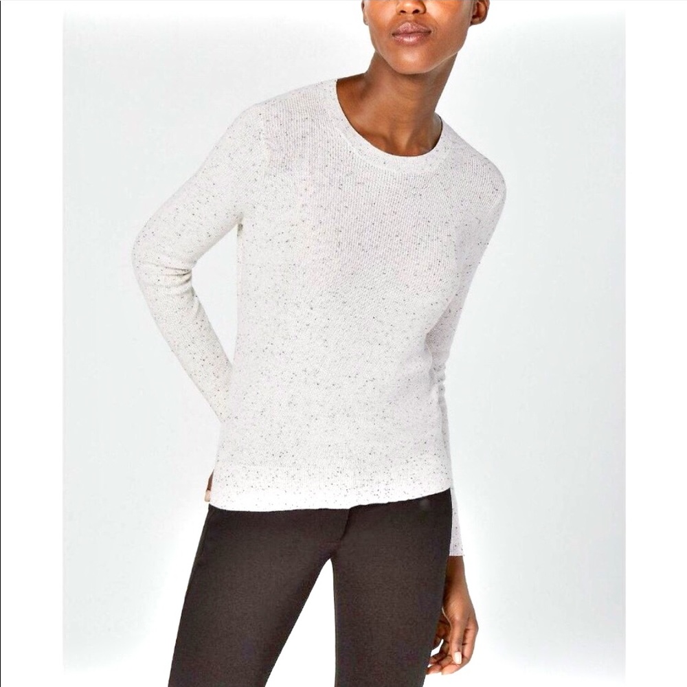Eileen Fisher Cream Speckled Long Sleeve Sweater